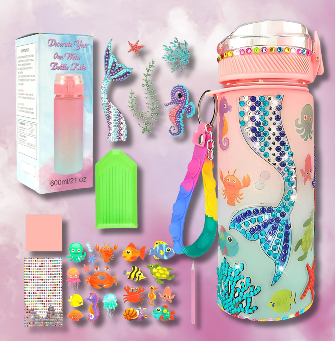 Girls Wasserflasche zum Selbstgestalten